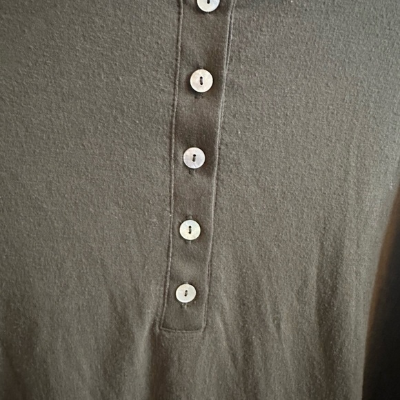 Olive Green Long Sleeve Henley Top | Women’s Medium - Picture 2 of 6